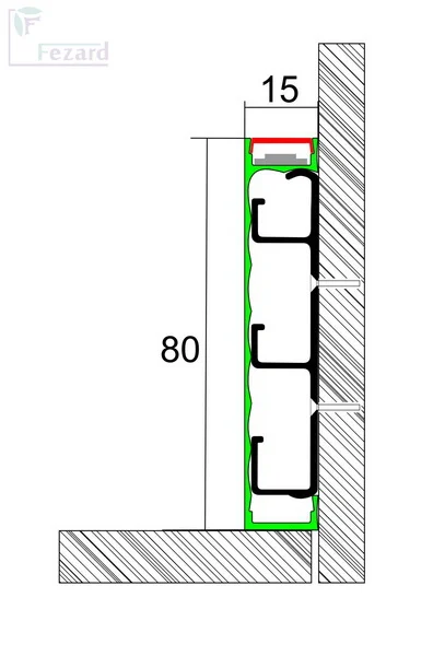Алюминиевый плинтус Fezard Кабельный ALP-G80-LA Алюминий 80*15*2500 мм в Тюмени