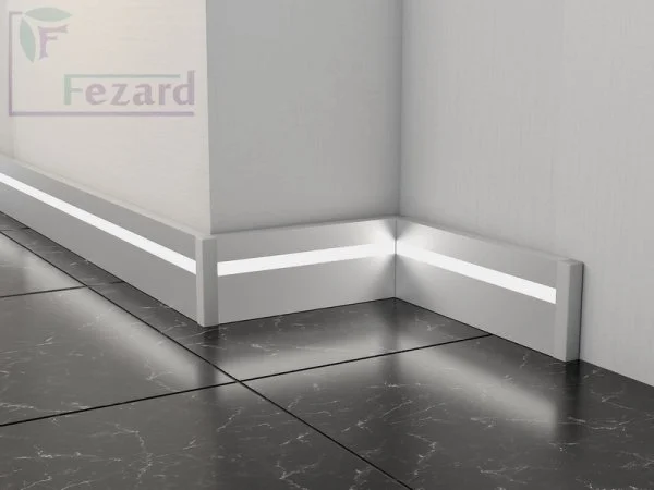 Алюминиевый плинтус Fezard Кабельный ALP-G80-LF Алюминий 80*15*2500 мм в Тюмени