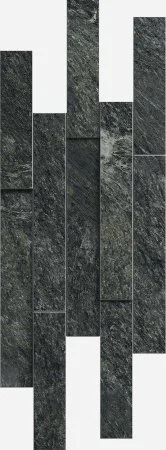 Керамогранит Italon Скайфолл Неро Брик 3D (Патинированная, 28х78) в Тюмени