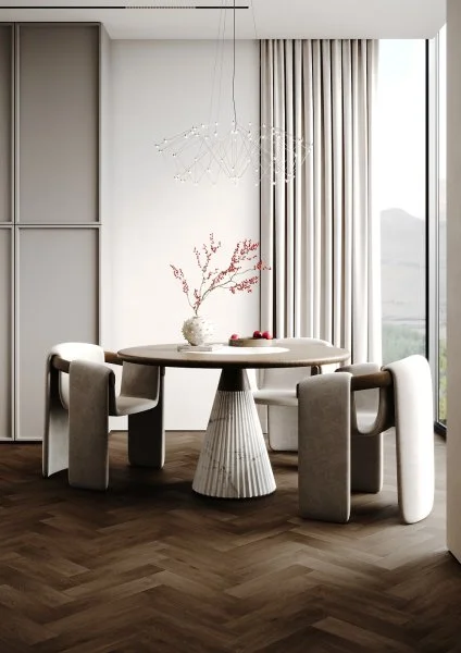 Кварц-виниловая плитка Fargo Herringbone 44-7009-24 Дуб Шварцвальд в Тюмени