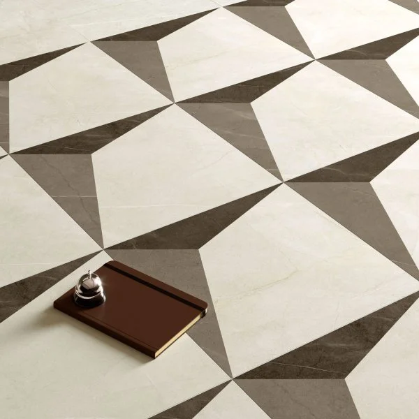 Керамогранит Coliseum Фьямма Уайт Вставка Фрэйм 60х60 (Натуральный и Реттифицированный) в Тюмени