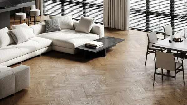 Паркетная доска Quartz Parquet Английская Ёлка Дуб Карельский 33-419 в Тюмени