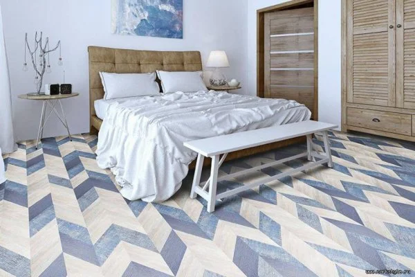 Пробковое покрытие CorkStyle Chevron Blue (1235*305*6 мм) HC в Тюмени
