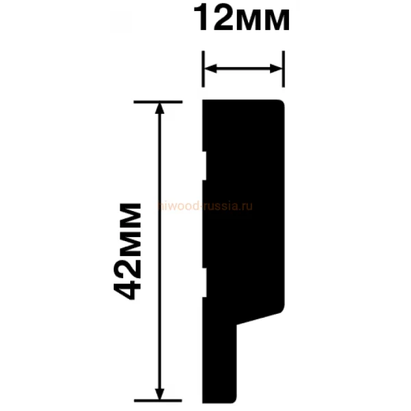 Финишный молдинг LF124A W50 правый декорированный (42х12х2700мм) в Тюмени
