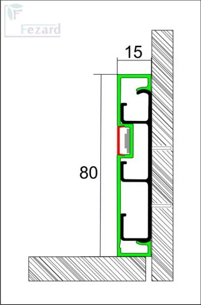 Алюминиевый плинтус Fezard Кабельный ALP-G80-LF Алюминий 80*15*2500 мм в Тюмени