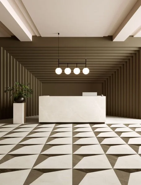 Керамогранит Coliseum Фьямма Уайт Вставка Фрэйм 60х60 (Натуральный и Реттифицированный) в Тюмени