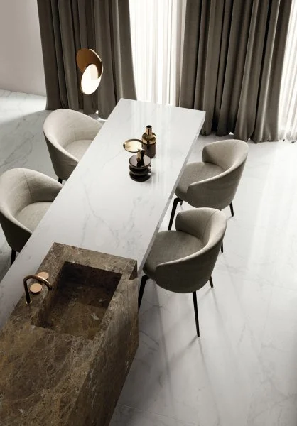 Керамогранит Italon Шарм Делюкс Бьянко Микеланджело 60х120 (Паттинированная и реттифицированная) в Тюмени