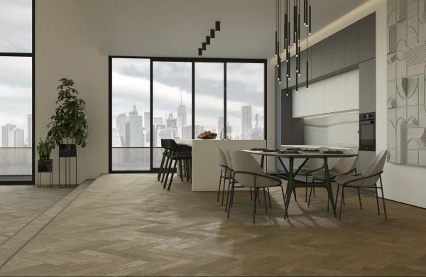 Паркетная доска Quartz Parquet Английская Ёлка Дуб Карельский 33-419 в Тюмени