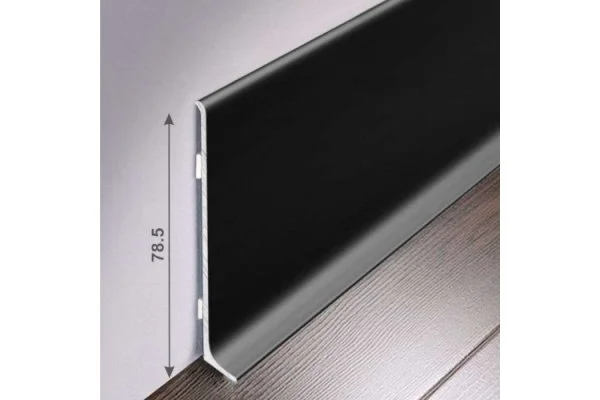 Алюминиевый плинтус Bonkeel ПЛ80 515л Черный (78,5х11,2х2500мм) в Тюмени